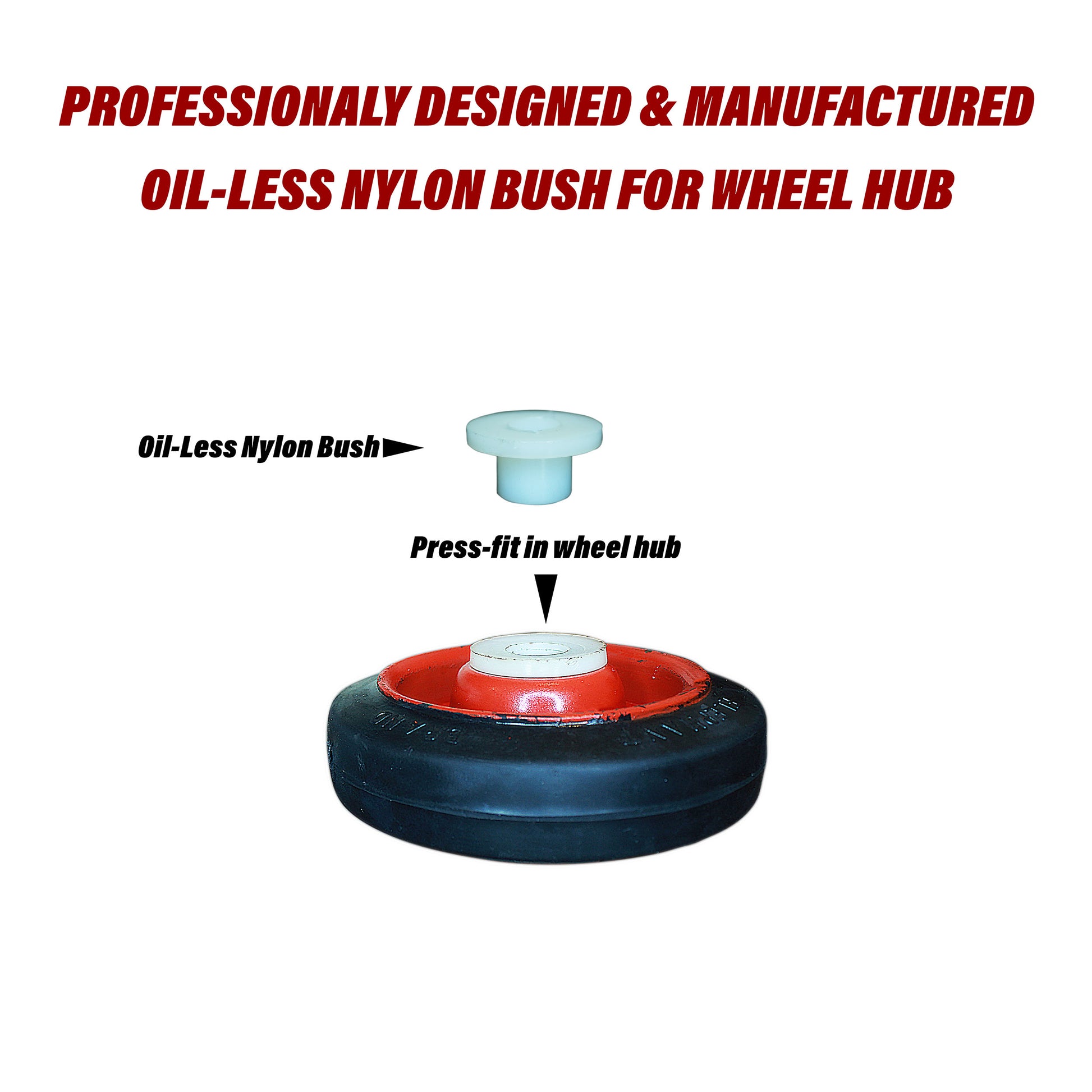 Showing fitment technique of wheel hub bearing for 4 inch caster wheel.