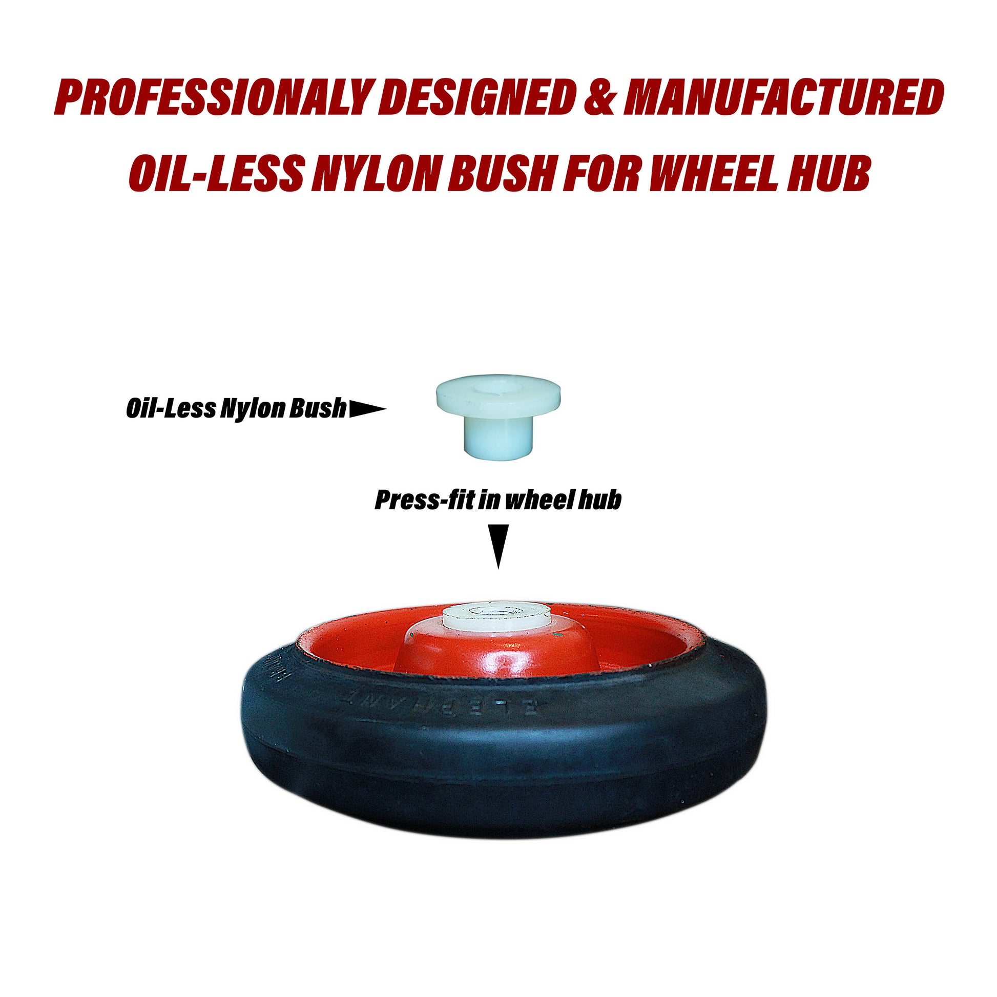 Showing fitment technique of wheel hub bearing for 6 inch caster wheel.