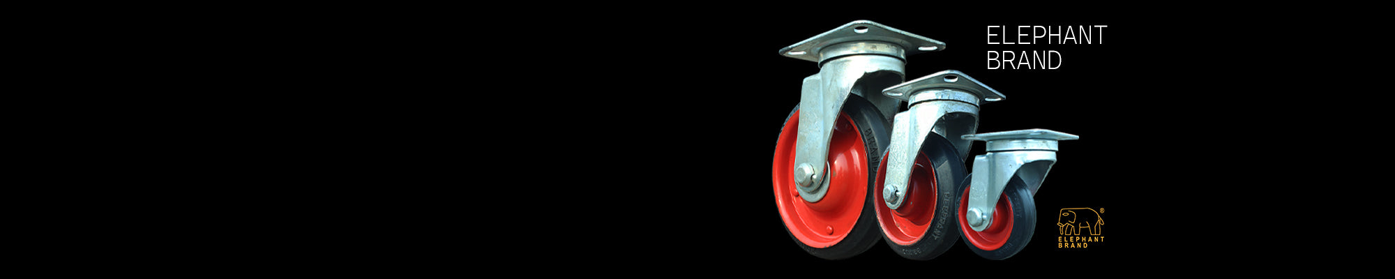 ELEPHANT BRAND heavy-duty caster wheel lineup for domestic and industrial carts.